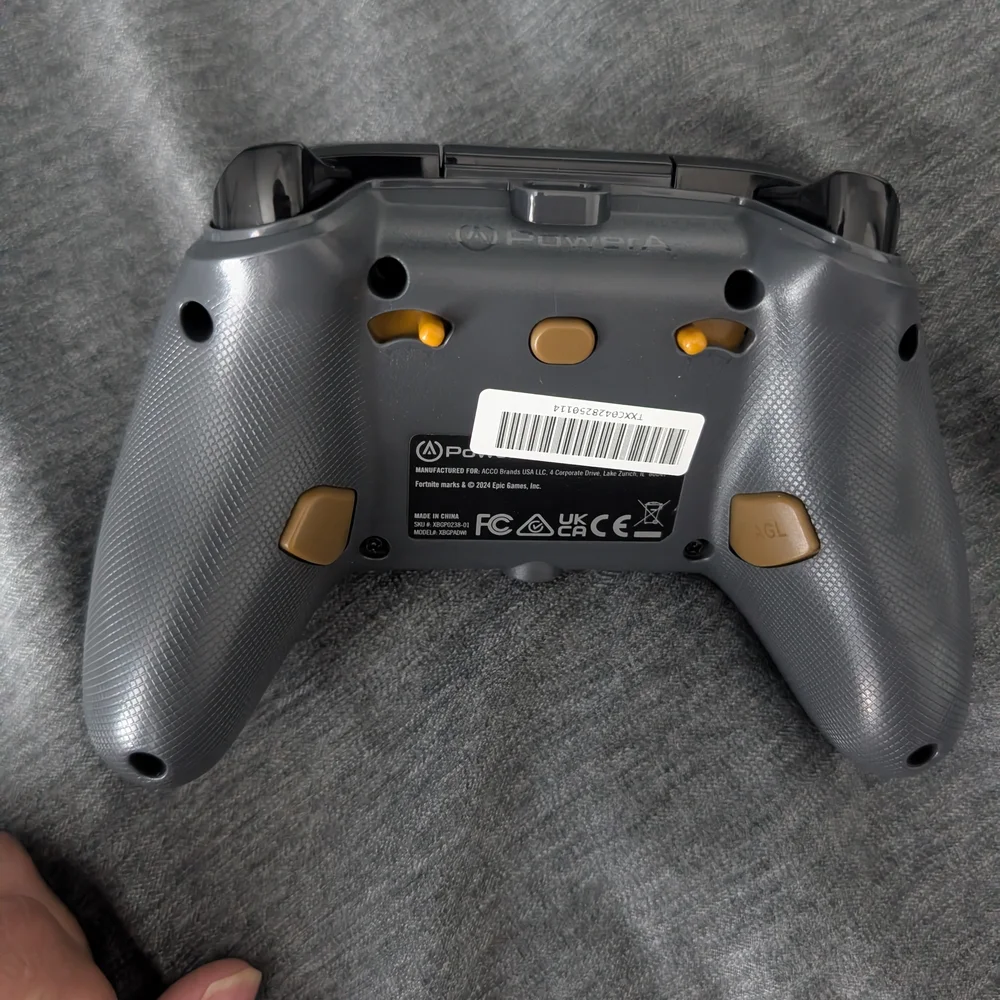 Wired Gaming Controller with Black and Gold Design